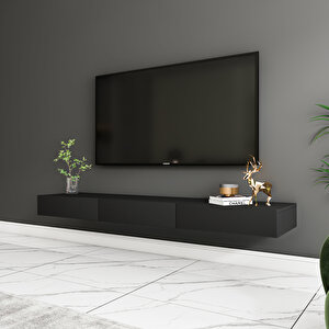 Avalon Duvara Monte Tv Sehpası – 140 Cm, Modern Minimal Tasarım, 4 Renk Seçeneği Ile Şık Ve Fonksiyonel Tv Ünitesi, Antrasit Antrasit