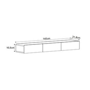 Avalon Duvara Monte Tv Sehpası – 140 Cm, Modern Minimal Tasarım, 4 Renk Seçeneği Ile Şık Ve Fonksiyonel Tv Ünitesi, Antrasit