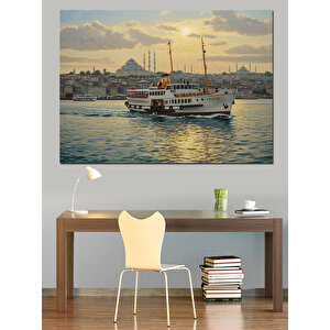 Vapurla İstanbul Boğaz Yolculuğu Dekoratif Kanvas - Mdf Ahşap Tablo