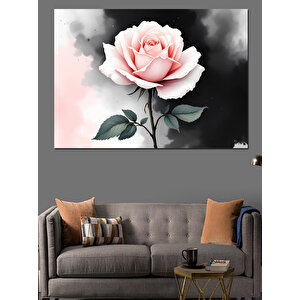 Pembe Gül Dekoratif Kanvas - Mdf Ahşap Tablo 70x100 cm