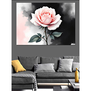 Pembe Gül Dekoratif Kanvas - Mdf Ahşap Tablo 70x100 cm