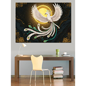 Beyaz Tüyleriyle Barış Güvercini Dekoratif Kanvas - Mdf Ahşap Tablo 50x70 cm