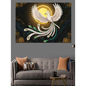 Beyaz Tüyleriyle Barış Güvercini Dekoratif Kanvas - Mdf Ahşap Tablo 100x140 cm