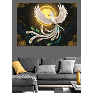 Beyaz Tüyleriyle Barış Güvercini Dekoratif Kanvas - Mdf Ahşap Tablo 35x50 cm