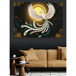 Beyaz Tüyleriyle Barış Güvercini Dekoratif Kanvas - Mdf Ahşap Tablo