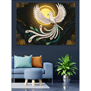 Beyaz Tüyleriyle Barış Güvercini Dekoratif Kanvas - Mdf Ahşap Tablo