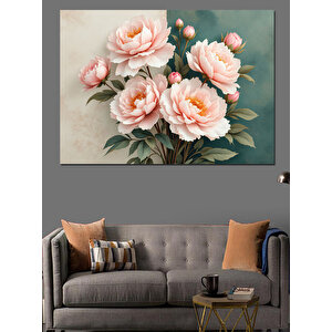 Pembe Güller Dekoratif Kanvas - Mdf Ahşap Tablo 35x50 cm
