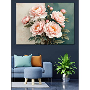 Pembe Güller Dekoratif Kanvas - Mdf Ahşap Tablo 25x35 cm
