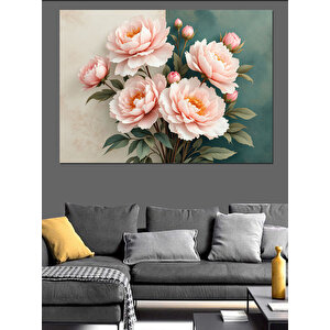 Pembe Güller Dekoratif Kanvas - Mdf Ahşap Tablo
