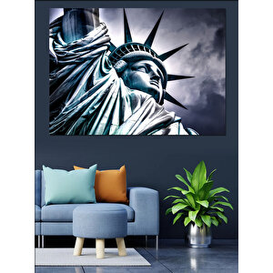 Özgürlük Heykeli Yukarıdan Bakış Dekoratif Kanvas - Mdf Ahşap Tablo 35x50 cm