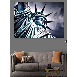 Özgürlük Heykeli Yukarıdan Bakış Dekoratif Kanvas - Mdf Ahşap Tablo 35x50 cm
