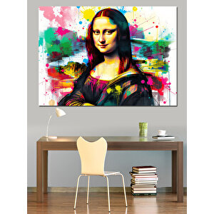 Renkli Mona Lisa Dekoratif Kanvas - Mdf Ahşap Tablo
