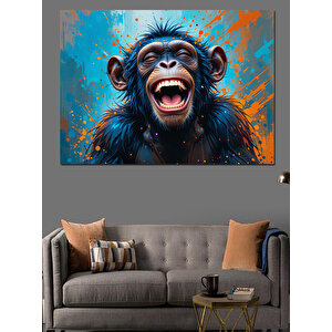 Renkli Maymun Portresi Dekoratif Kanvas - Mdf Ahşap Tablo