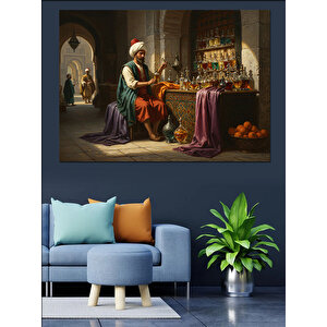Baharatçının Renkli Tezgahı Dekoratif Kanvas - Mdf Ahşap Tablo 100x140 cm