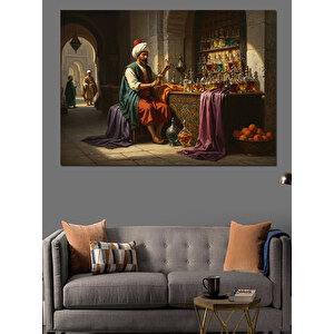 Baharatçının Renkli Tezgahı Dekoratif Kanvas - Mdf Ahşap Tablo 100x140 cm