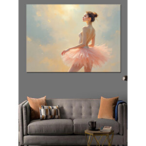 Pembe Tüllü Balerin Dekoratif Kanvas - Mdf Ahşap Tablo
