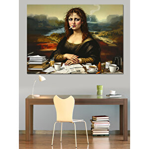 Mona Lisa Masada Dekoratif Kanvas - Mdf Ahşap Tablo