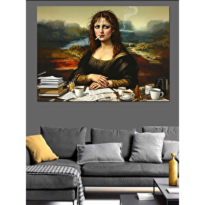Mona Lisa Masada Dekoratif Kanvas - Mdf Ahşap Tablo