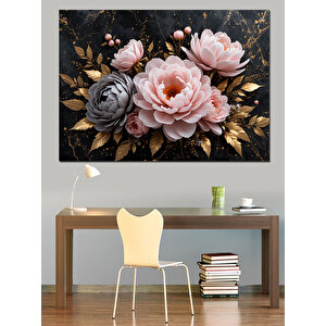Pembe Güller Demeti Dekoratif Kanvas - Mdf Ahşap Tablo 70x100 cm