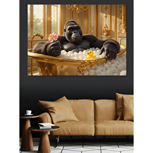 Küvette Şaşkın Goril Dekoratif Kanvas - Mdf Ahşap Tablo 50x70 cm