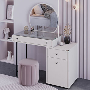 Dior Aynalı Makyaj Masası-vizon 108x130x47 Cm