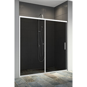 Entre Temperli 6 Mm Ön Cephe Cam Duşakabin Krom Profil Füme Cam 157 cm