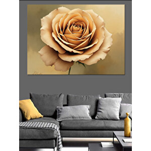 Altın Gül Çizimi Dekoratif Kanvas - Mdf Ahşap Tablo 25x35 cm