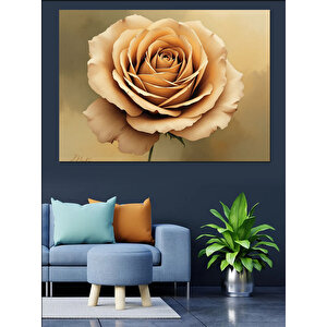 Altın Gül Çizimi Dekoratif Kanvas - Mdf Ahşap Tablo 25x35 cm