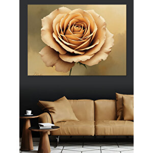 Altın Gül Çizimi Dekoratif Kanvas - Mdf Ahşap Tablo 100x140 cm