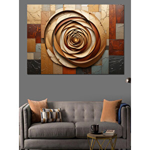 Seramik Gül Rölyef Dekoratif Kanvas - Mdf Ahşap Tablo 70x100 cm