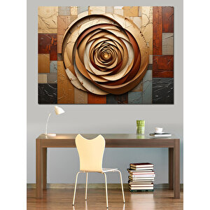 Seramik Gül Rölyef Dekoratif Kanvas - Mdf Ahşap Tablo