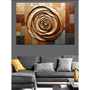 Seramik Gül Rölyef Dekoratif Kanvas - Mdf Ahşap Tablo