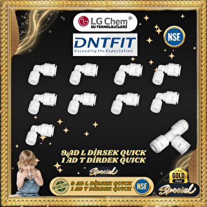 Dnt Fittings 9 Ad L 1 Ad T Di̇rsek Quick Bağlantili.su Aritma Ci̇hazlari İçi̇n