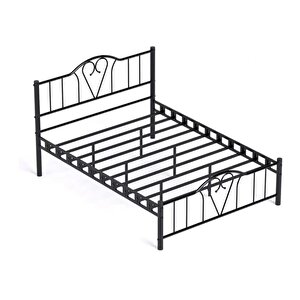 Reyo Orkide Çift Kişilik Ferforje  Siyah Metal Karyola 160x200