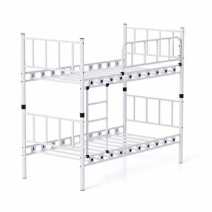 Reyo Zambak Genç Çocuk Yatak Odası Beyaz Metal Ranza 90x200