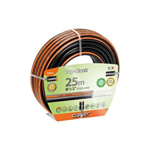 Claber 9064 Top Black Sulama Hortumu, 25 M, 1/2