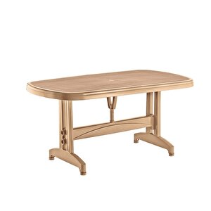 Irk-hm100 Oval Köşe Plastik Dikdörtgen Masa 90x150 Cm Krem