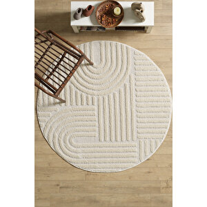 Modern Halı Cool Halı Krem Halı Düz Renk Halı Salon Halısı Mutfak Halısı Yıkanabilir Halı Oval Halı 200x200 cm