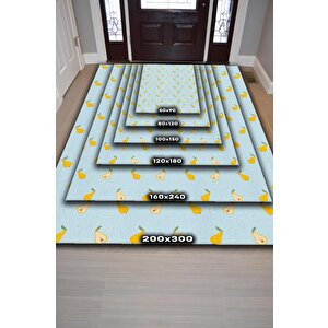 Homshtag Armut Desenli Sarı Halı Minimal Salon Halısı Renkli Mutfak Halısı Tarz Oturma Odası Halı