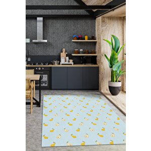 Armut Desenli Sarı Halı Minimal Salon Halısı Renkli Mutfak Halısı Tarz Oturma Odası Halı 160x240 cm