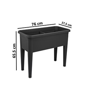 So-ab03 Dekoratif Ayaklı Bahçe Yetiştirme Saksı 60 Litre No 3 Antrasit
