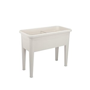 So-ab03 Dekoratif Ayaklı Bahçe Yetiştirme Saksı 60 Litre No 3 Kirli Beyaz