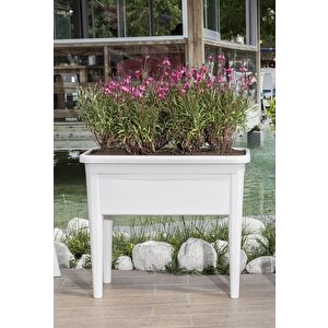 So-ab03 Dekoratif Ayaklı Bahçe Yetiştirme Saksı 60 Litre No 3 Kirli Beyaz