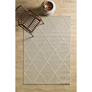 İskandinav Tasarım Bej Elit Bukleli Sisal Halı Salon Oturma Odası Dış Mekan Halısı Dayanıklı 60x100 cm
