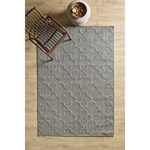 Boho Motifli Gri Elit Bukleli Sisal Halı Salon Oturma Odası Dış Mekan Halısı Dayanıklı