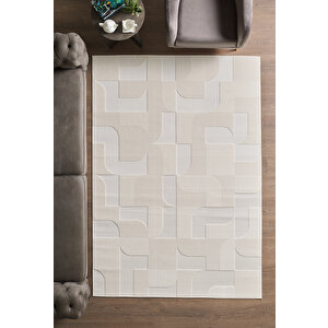 Modern Halı Yıkanabilir Halı Kaymaz Tabanlı Halı Salon Halısı Mutfak Halısı Sisal Halı Krem Halı 80x150 cm