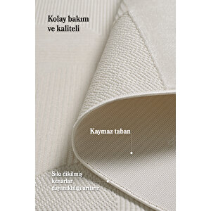 Modern Halı Yıkanabilir Halı Kaymaz Tabanlı Halı Salon Halısı Mutfak Halısı Sisal Halı Krem Halı
