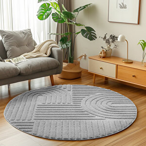 Modern Halı Cool Halı Gri Halı Düz Renk Halı Salon Halısı Mutfak Halısı Yıkanabilir Halı Oval Halı 80x80 cm