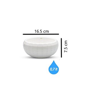 Krs-610 Dekoratif Küçük Aranjman Kaktus Sukulent Saksı 0.7 Litre Beyaz