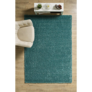 Post Peluş Uzun Tüylü Su Yeşili Shaggy Oturma Odası Salon Çocuk Odası Halısı Toz Vermez 120x170 cm